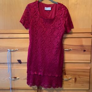 Bedford fair red lace dress size 12